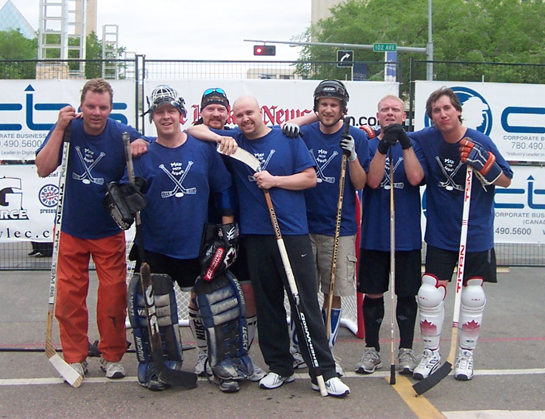 Men With Wood Street Hockey Photo Men With Wood Street Hockey Photo