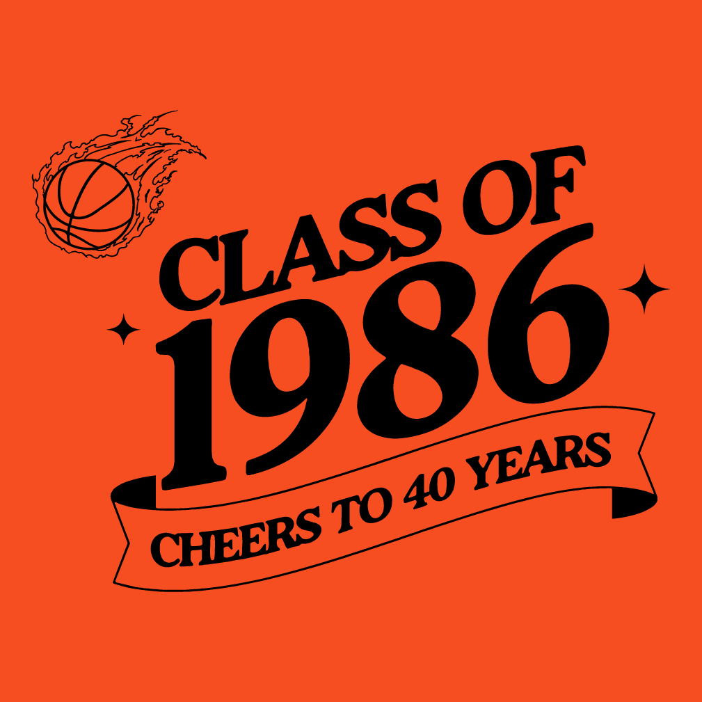 40 year reunion t shirt fundraiser shirt design - zoomed