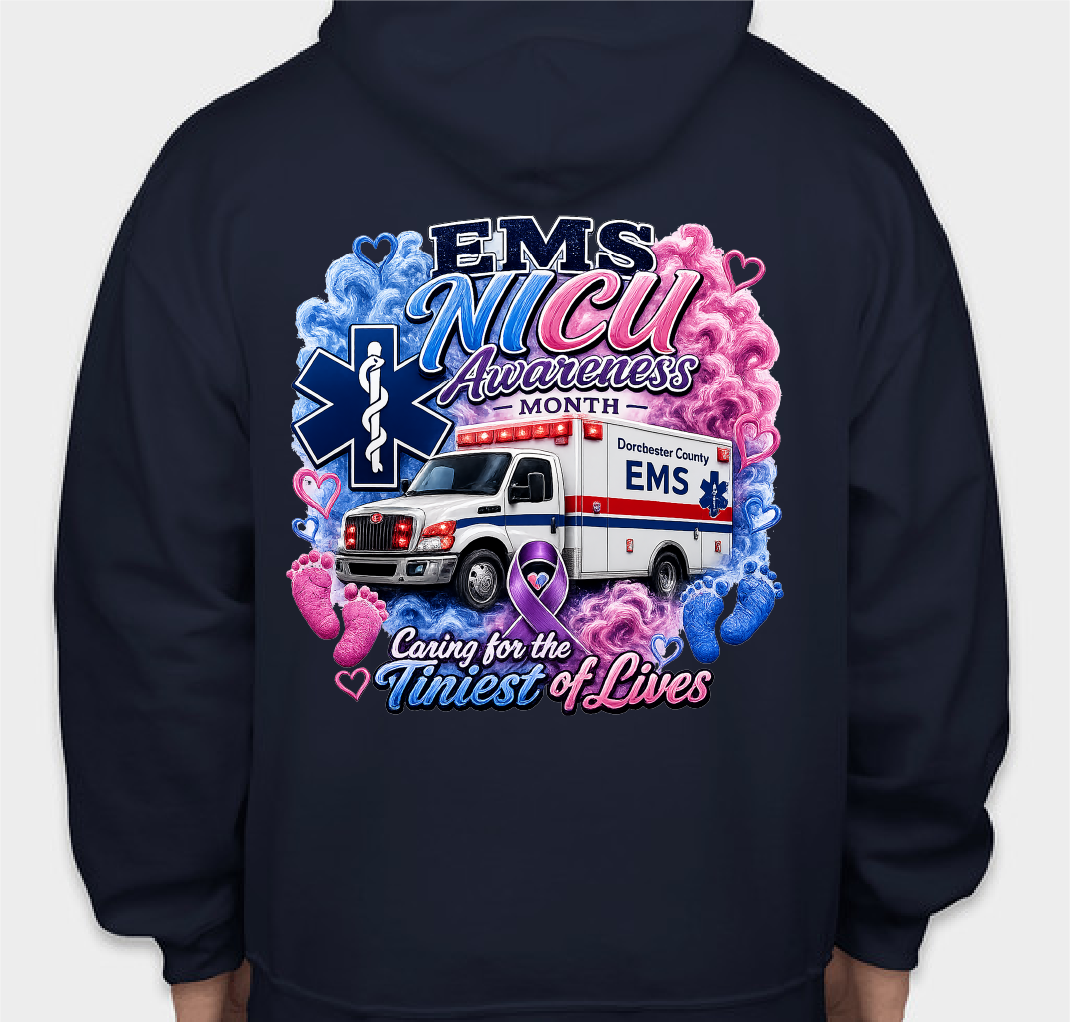 NICU Awareness Month EMS Shirts Fundraiser - unisex shirt design - back