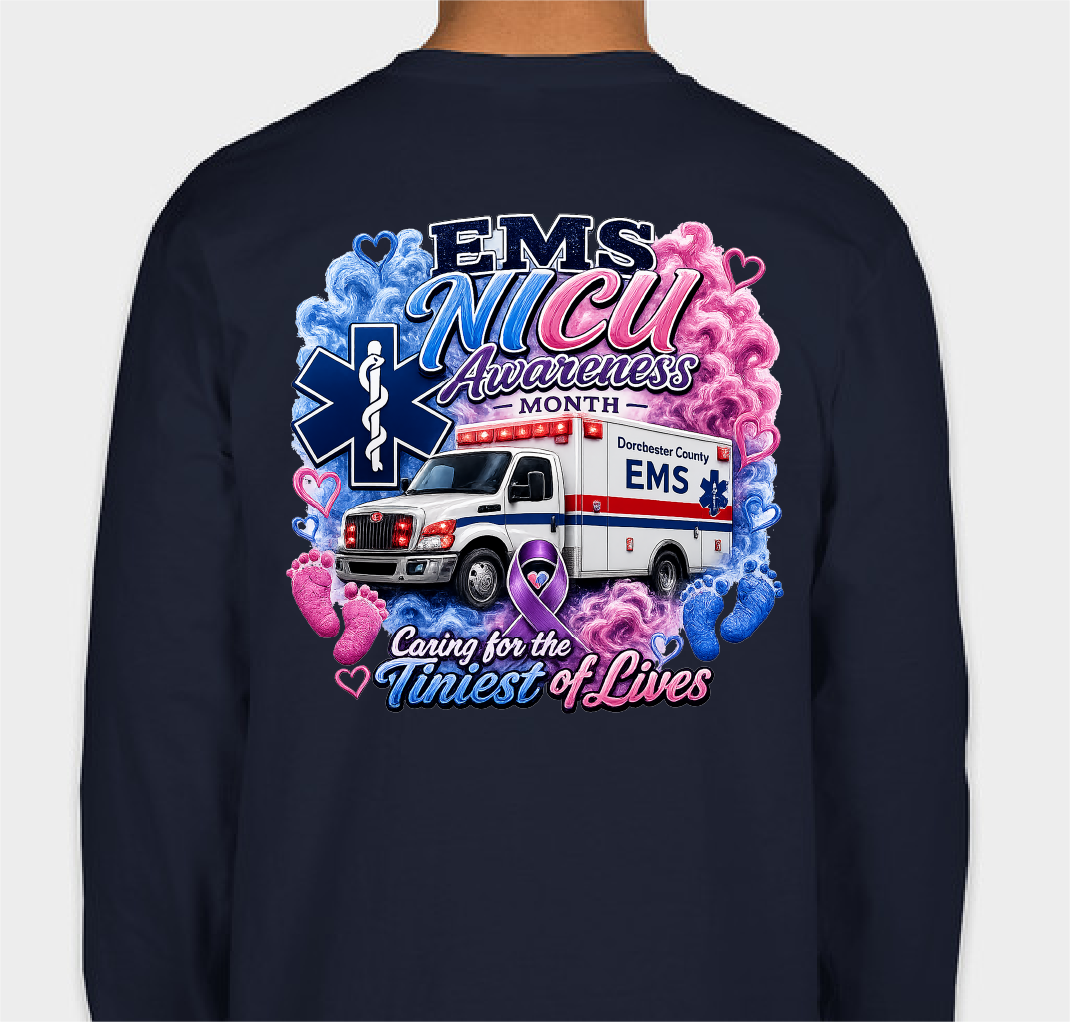 NICU Awareness Month EMS Shirts Fundraiser - unisex shirt design - back