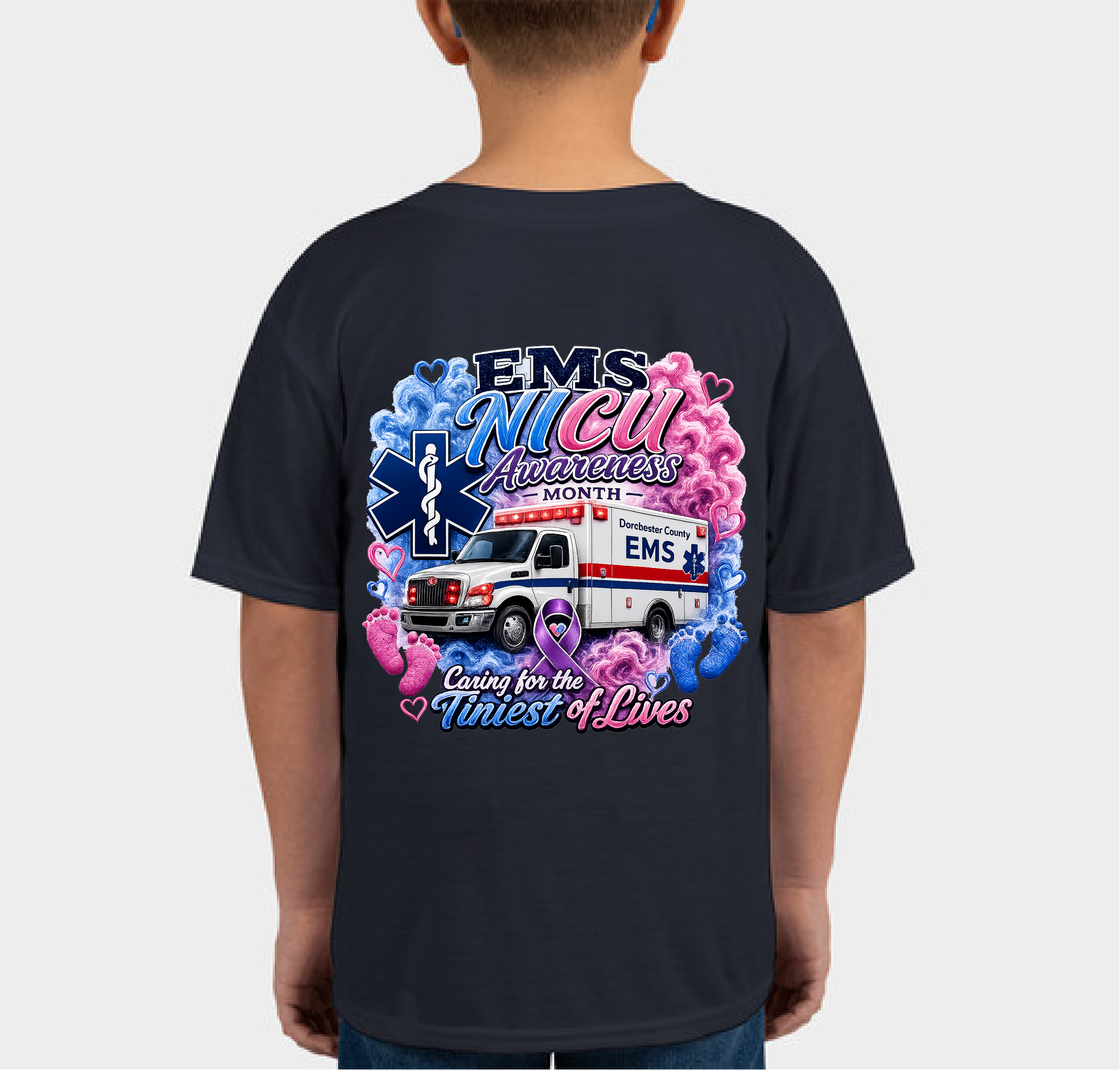 NICU Awareness Month EMS Shirts Fundraiser - unisex shirt design - back