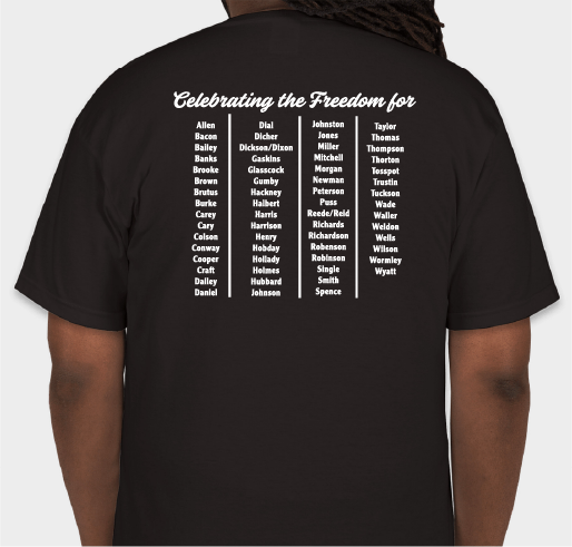 235 Years of Freedom Fundraiser - unisex shirt design - back