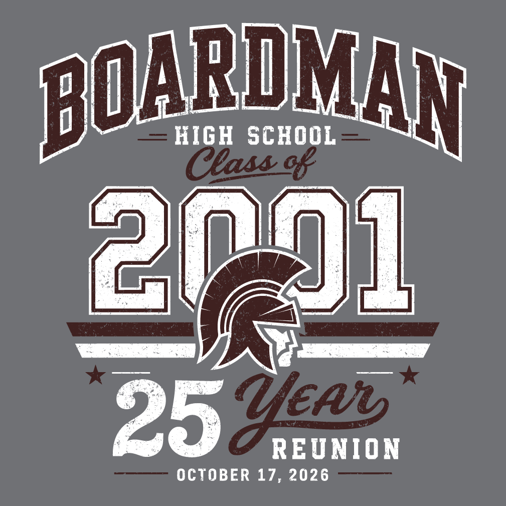 BHS Class of 2001: 25-Year Reunion shirt design - zoomed