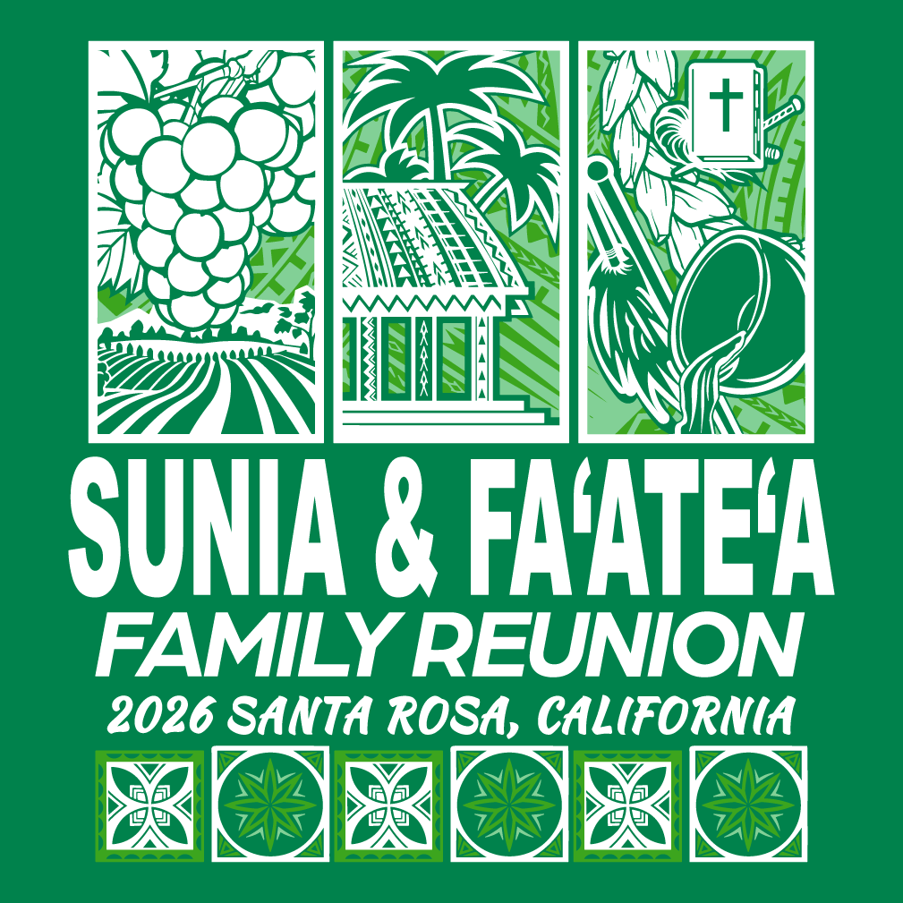 Sunia & Fa'ate'a Family Reunion 2026 shirt design - zoomed