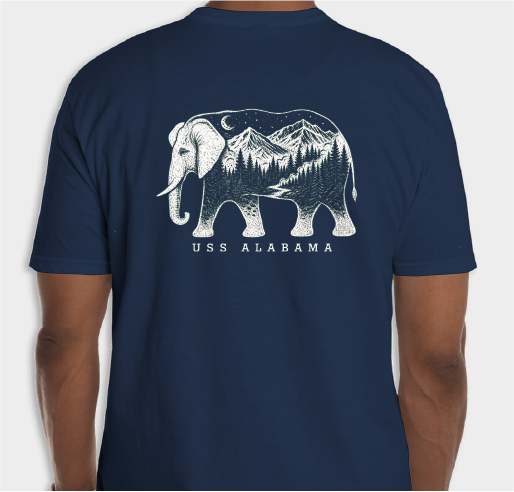 USS Alabama Gold FRG 731 T-Shirt Fundraiser - unisex shirt design - back