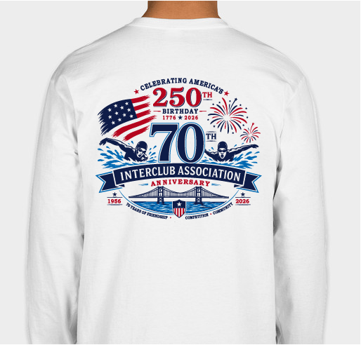 Interclub 70th Anniversary Limited Edition-Long Sleeve Fundraiser - unisex shirt design - back