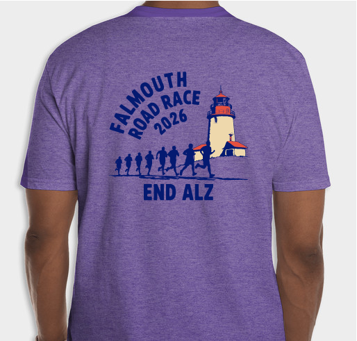 Running the Falmouth Road Race for END ALZ - Alzheimer's Association Fundraiser - unisex shirt design - back