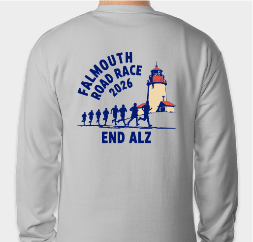 Running the Falmouth Road Race for END ALZ - Alzheimer's Association Fundraiser - unisex shirt design - back