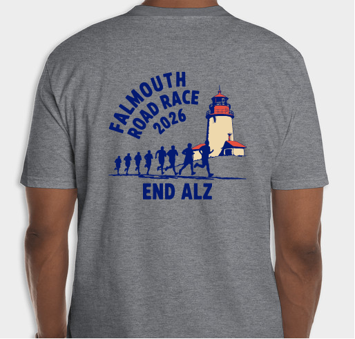 Running the Falmouth Road Race for END ALZ - Alzheimer's Association Fundraiser - unisex shirt design - back