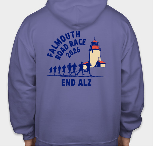 Running the Falmouth Road Race for END ALZ - Alzheimer's Association Fundraiser - unisex shirt design - back