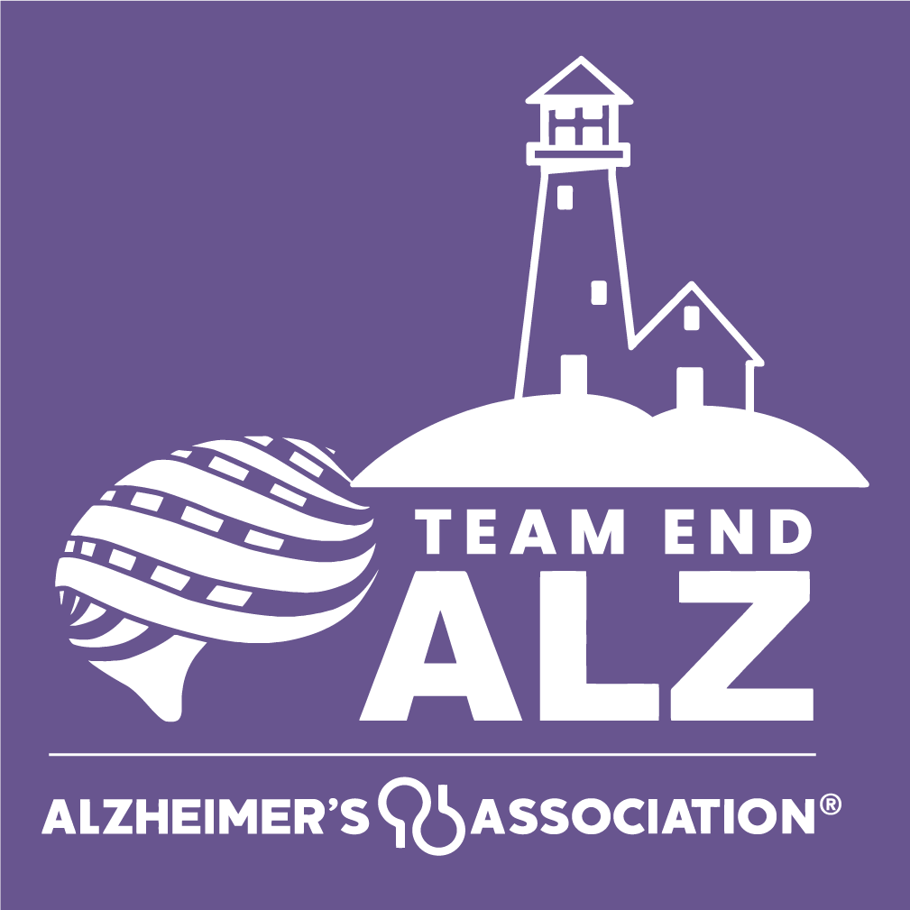 Running the Falmouth Road Race for END ALZ - Alzheimer's Association shirt design - zoomed