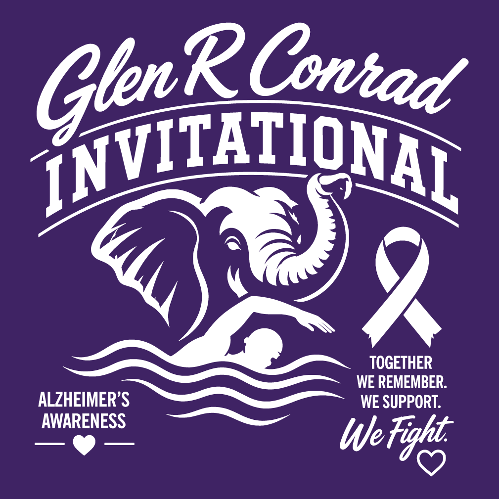 Glen R Conrad Swimming Invitational for Dementia related diseases shirt design - zoomed