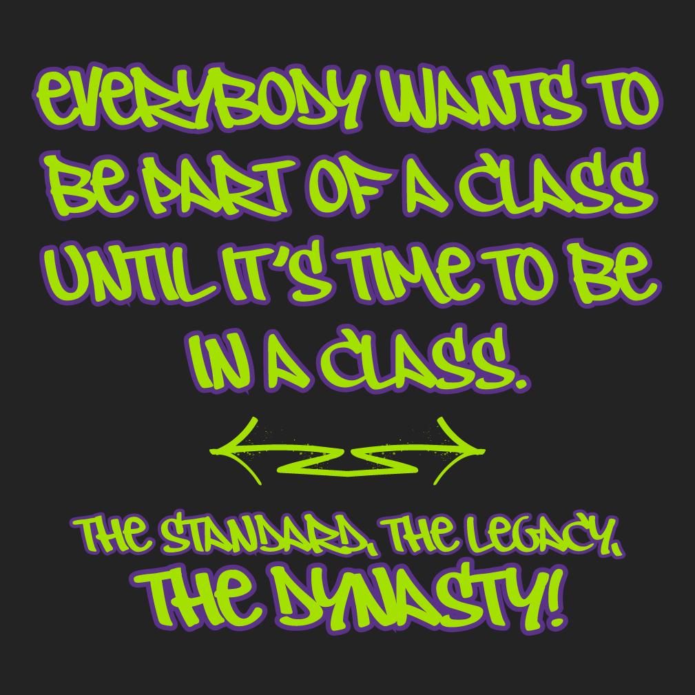 Unified Classes Initiative: The Dynasty 2023 shirt design - zoomed