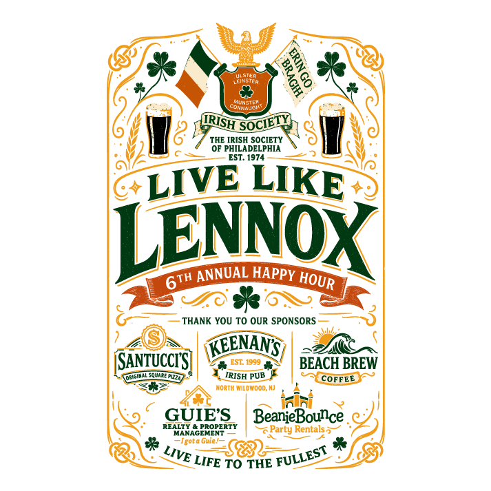 Live Like "Jimmy Lennox" 6th Annual Happy Hour 2026! shirt design - zoomed