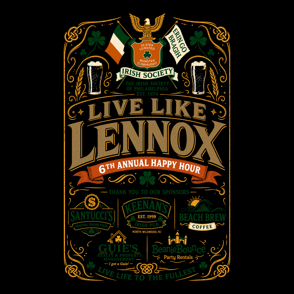 Live Like "Jimmy Lennox" 6th Annual Happy Hour 2026! shirt design - zoomed