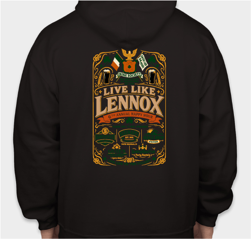 Live Like "Jimmy Lennox" 6th Annual Happy Hour 2026! Fundraiser - unisex shirt design - back